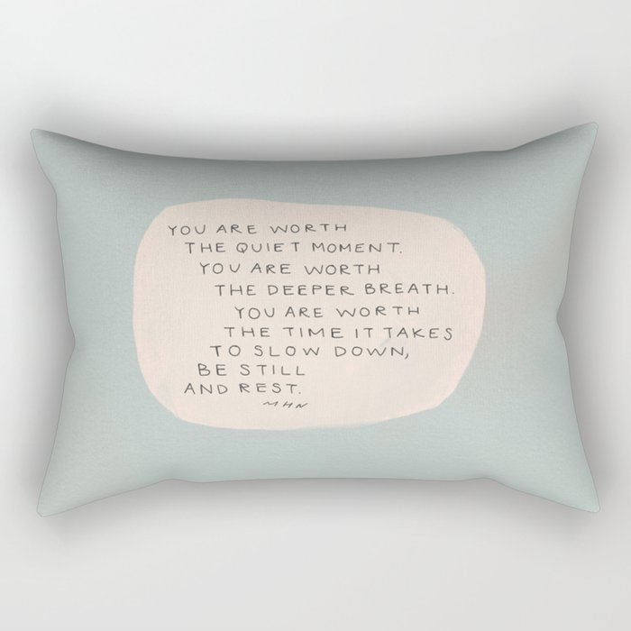 Be Still And Rest. Rectangular Pillow Gallery Image 2