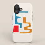 'Falling Down' Paper Collage Fun Colorful Shapes Mid Century Minimal Abstract Art by Ejaaz Haniff iPhone Case Gallery Image 1