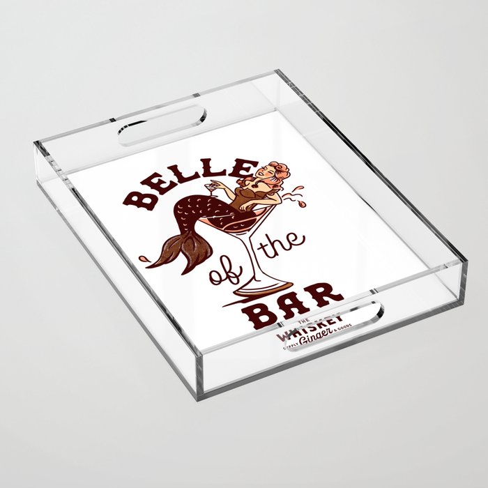 Belle Of The Bar Pinup Mermaid Acrylic Tray Gallery Image 1