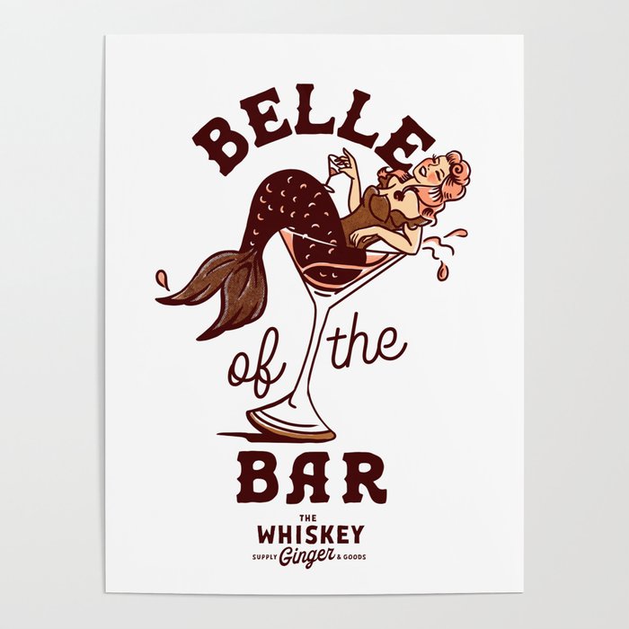 Belle Of The Bar Pinup Mermaid Poster Gallery Image 1