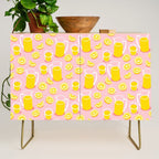 Fresh lemonade fruit drink cartoon pattern Credenza Gallery Image 1