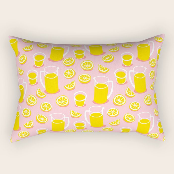Fresh lemonade fruit drink cartoon pattern Rectangular Pillow Gallery Image 1