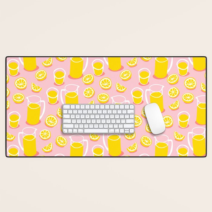 Fresh lemonade fruit drink cartoon pattern Desk Mat Gallery Image 1