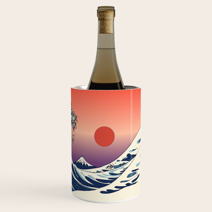 The Great Wave of Pug Wine Chiller Gallery Image 3