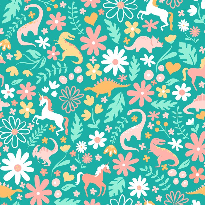 Dinosaurs + Unicorns on Teal Coffee Mug Gallery Image 2