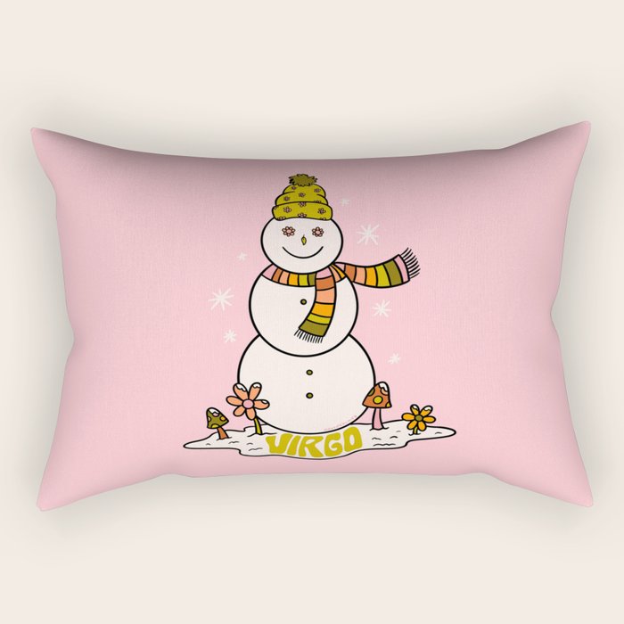Virgo Snowman Rectangular Pillow Gallery Image 2