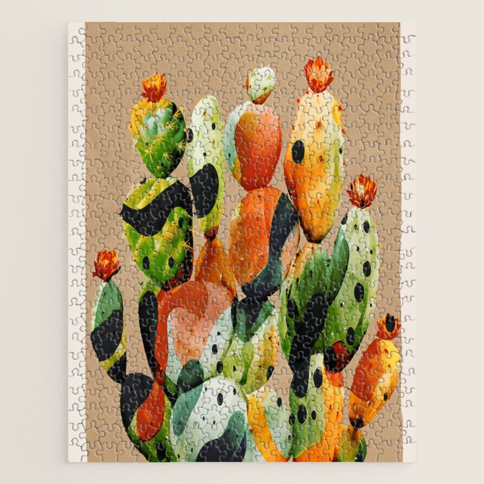 Abstract Modern Cactus 1 Jigsaw Puzzle Gallery Image 1