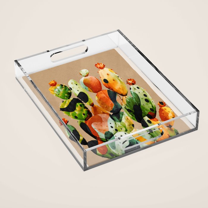 Abstract Modern Cactus 1 Acrylic Tray Gallery Image 1