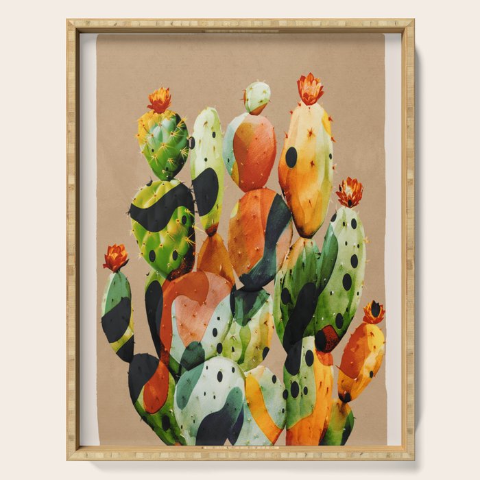 Abstract Modern Cactus 1 Serving Tray Gallery Image 1