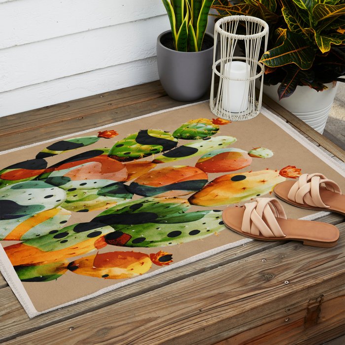 Abstract Modern Cactus 1 Outdoor Rug Gallery Image 2