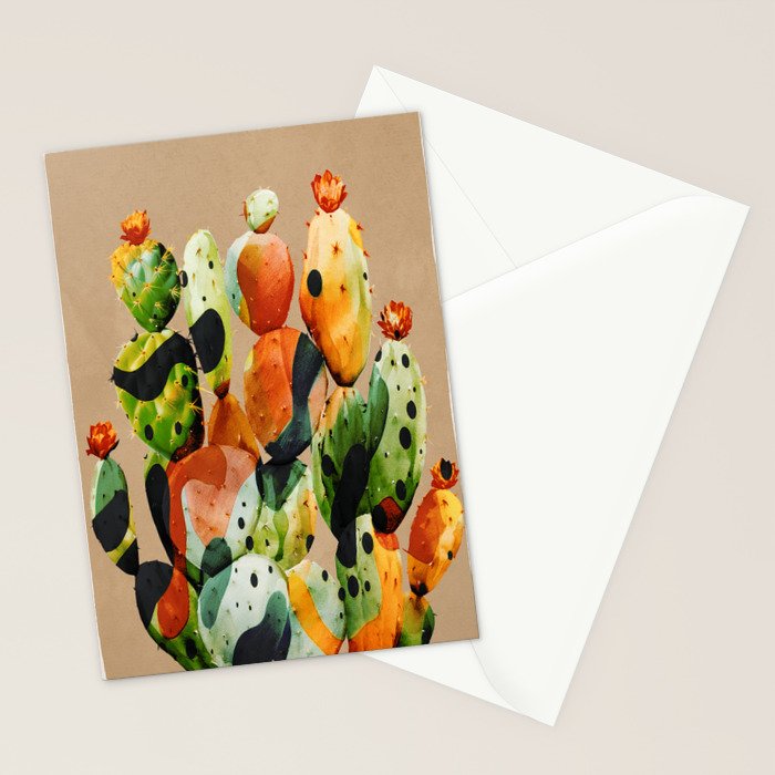 Abstract Modern Cactus 1 Stationery Card Gallery Image 2