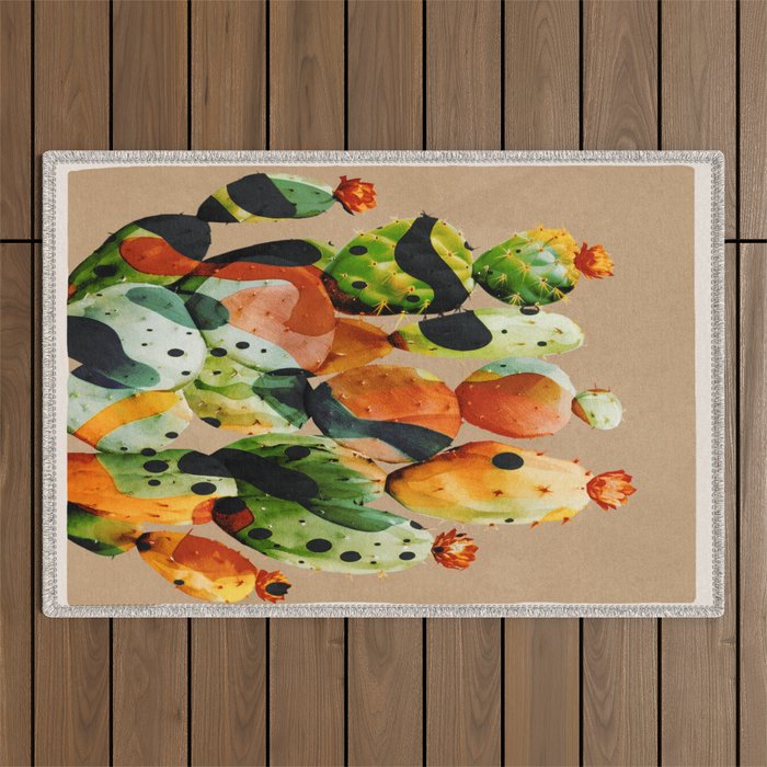 Abstract Modern Cactus 1 Outdoor Rug Gallery Image 1