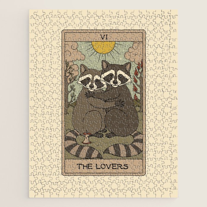 The Lovers - Raccoons Tarot Jigsaw Puzzle Gallery Image 1