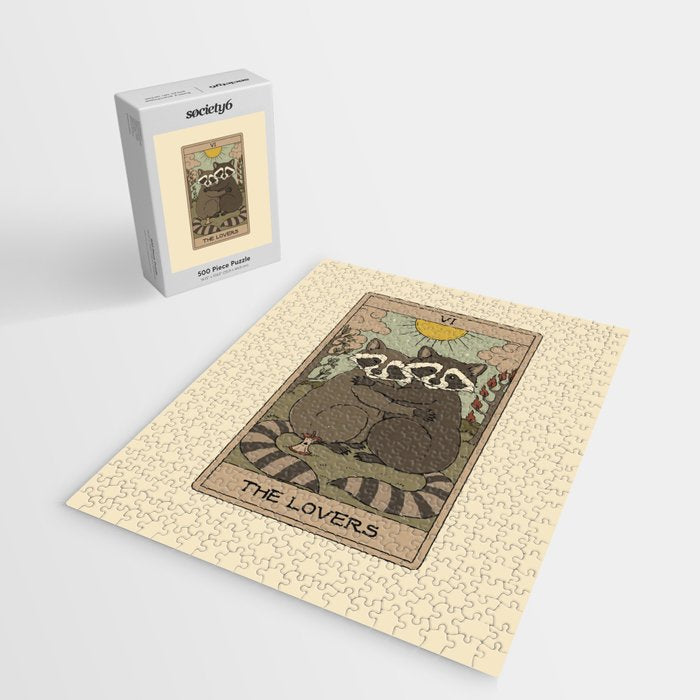 The Lovers - Raccoons Tarot Jigsaw Puzzle Gallery Image 2