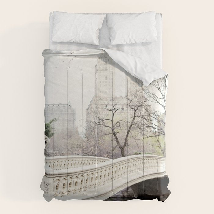 Bow Bridge in Central Park - Travel Photography, New York Comforter Gallery Image 6