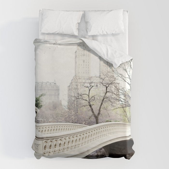 Bow Bridge in Central Park - Travel Photography, New York Duvet Cover Gallery Image 1
