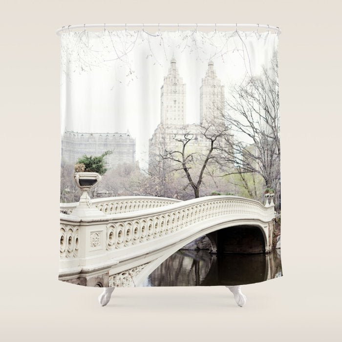 Bow Bridge in Central Park - Travel Photography, New York Shower Curtain Gallery Image 1