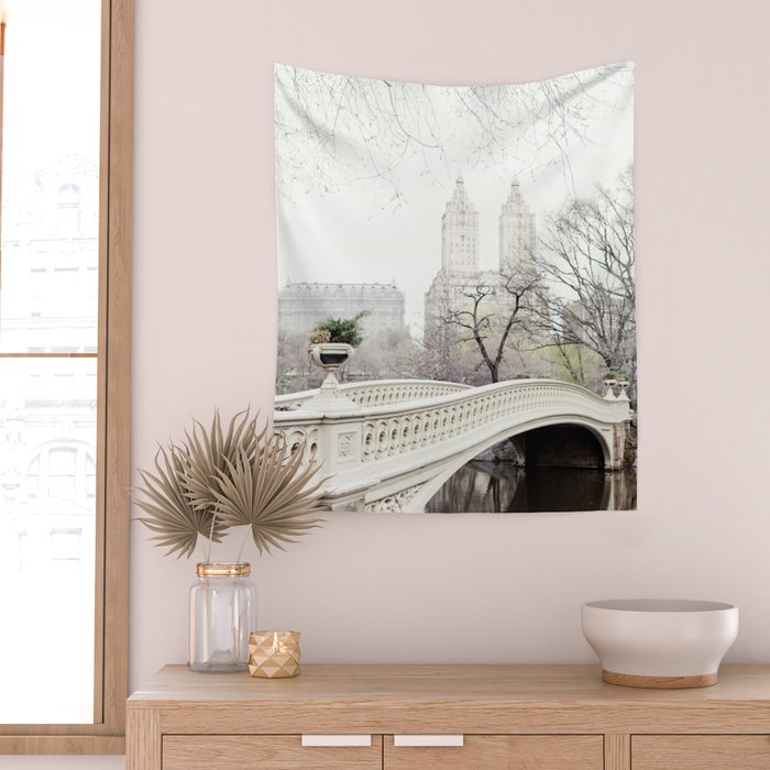 Bow Bridge in Central Park - Travel Photography, New York Wall Tapestry Gallery Image 2