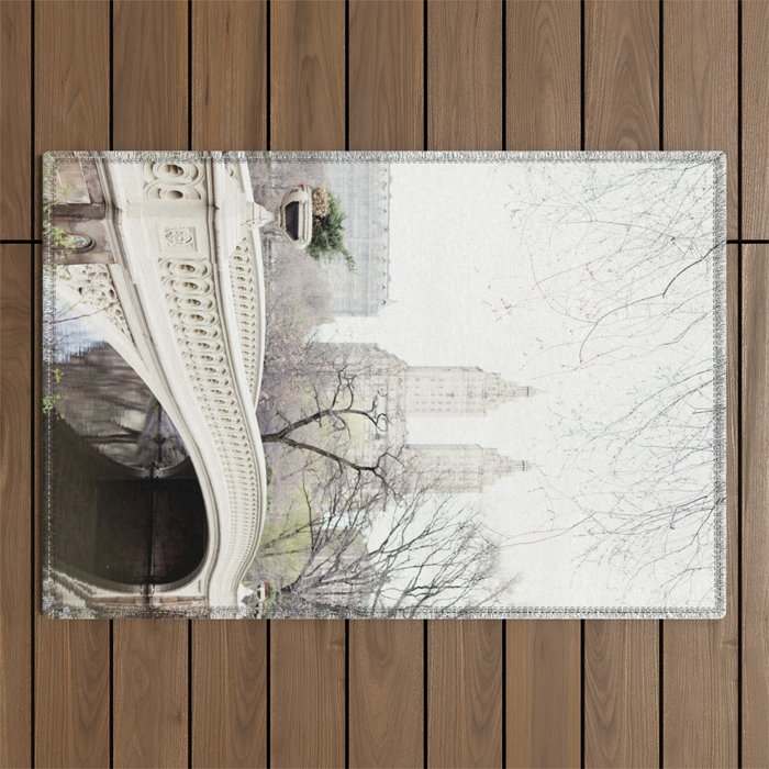 Bow Bridge in Central Park - Travel Photography, New York Outdoor Rug Gallery Image 1