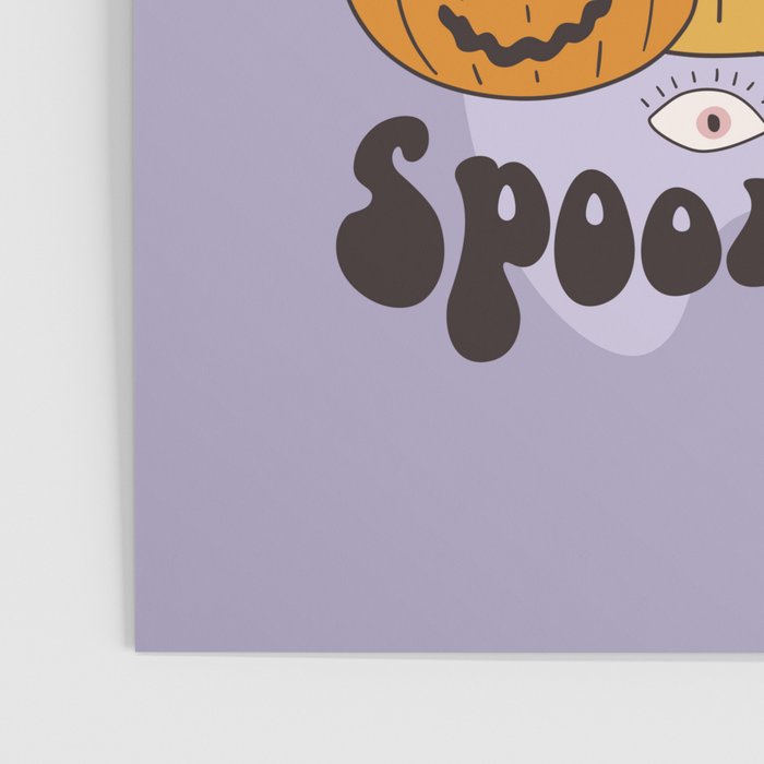 Hippie Groovy Halloween Print in Pastel Lilac Poster Gallery Image 3