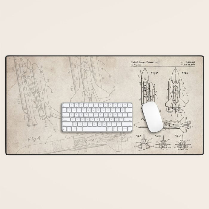 Nasa Space Shuttle Patent - Nasa Shuttle Art - Antique Desk Mat Gallery Image 1