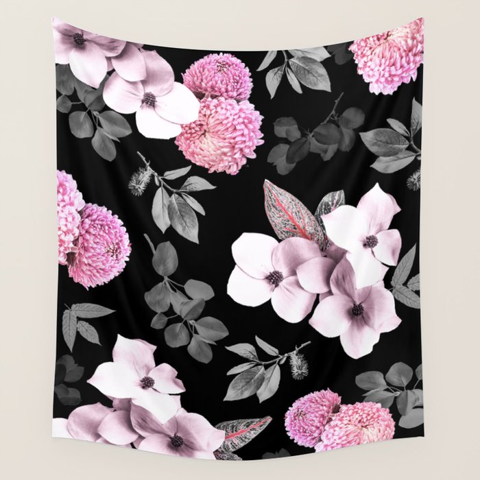 Night bloom - pink blush Wall Tapestry Gallery Image 1