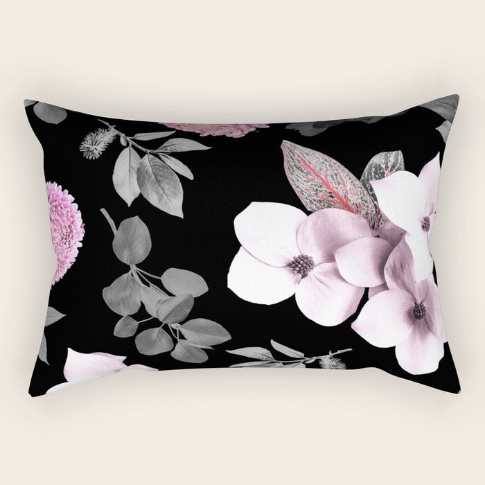 Night bloom - pink blush Rectangular Pillow Gallery Image 1