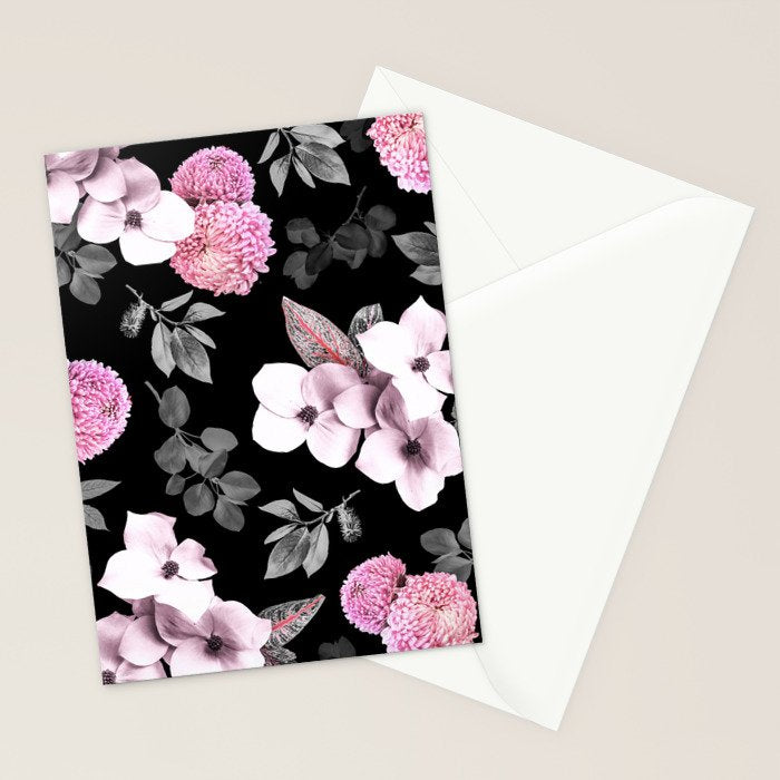 Night bloom - pink blush Stationery Card Gallery Image 2
