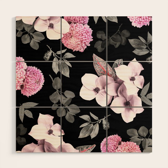 Night bloom - pink blush Wood Wall Art Gallery Image 1