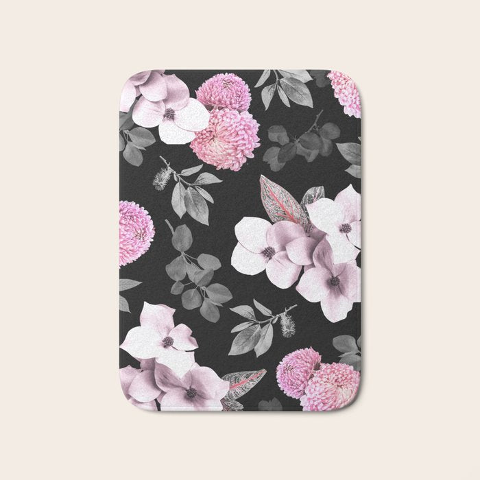 Night bloom - pink blush Bath Mat Gallery Image 1
