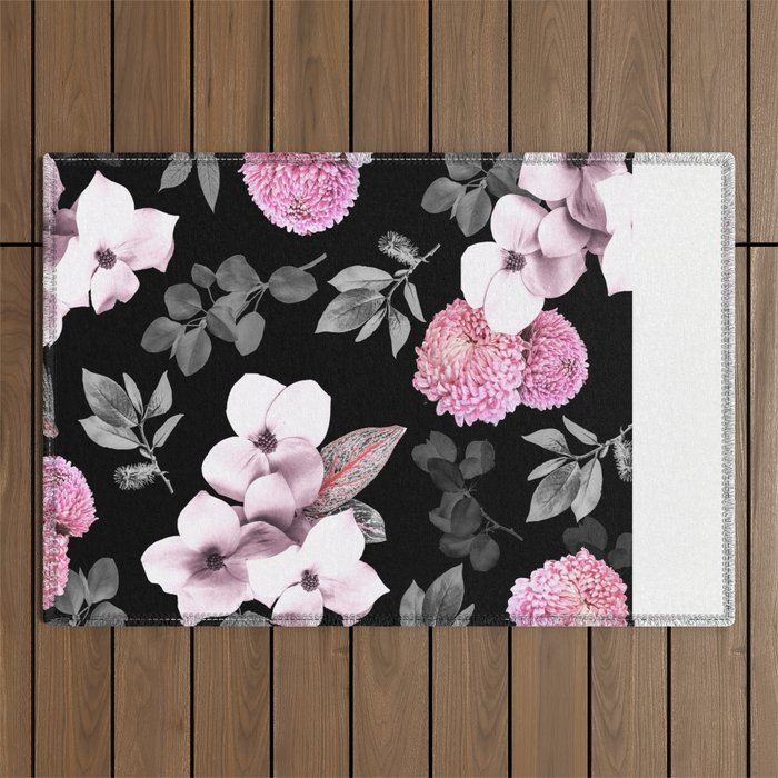 Night bloom - pink blush Outdoor Rug Gallery Image 1