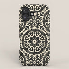 Folk Art Mandala - black and cream iPhone Case Gallery Image 1