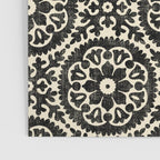 Folk Art Mandala - black and cream Poster Gallery Image 3