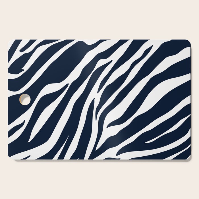 Navy blue zebra print Cutting Board Gallery Image 1