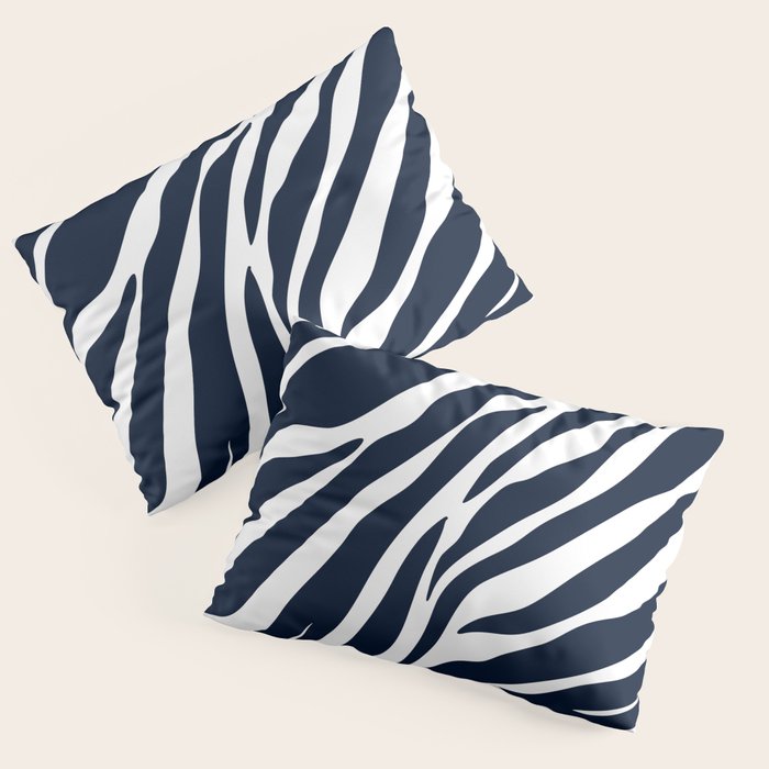 Navy blue zebra print Pillow Sham Gallery Image 3