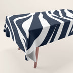 Navy blue zebra print Tablecloth Gallery Image 1