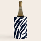 Navy blue zebra print Wine Chiller Gallery Image 1