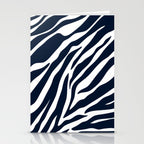 Navy blue zebra print Stationery Card Gallery Image 2