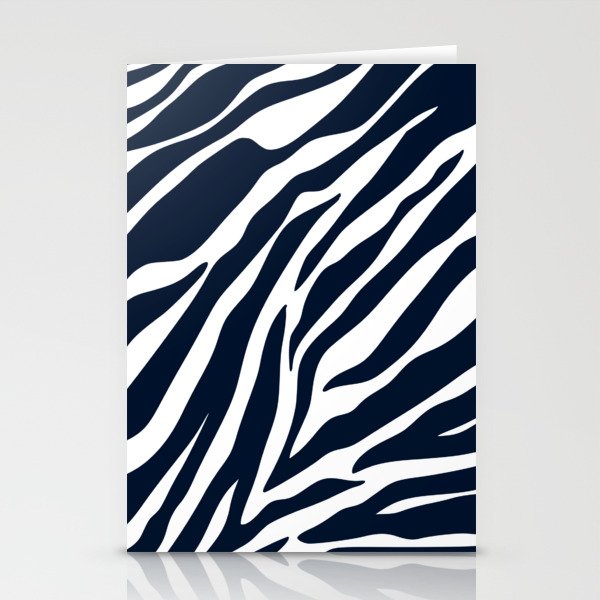 Navy blue zebra print Stationery Card Gallery Image 2