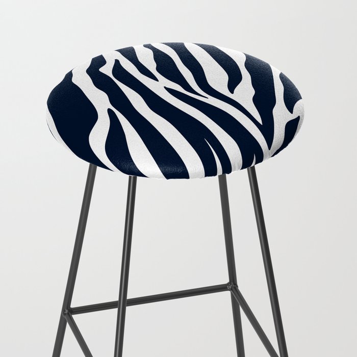 Navy blue zebra print Stool Gallery Image 2