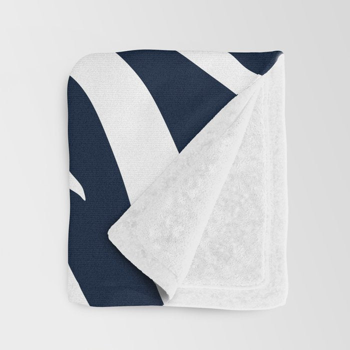 Navy blue zebra print Throw Blanket Gallery Image 3