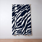 Navy blue zebra print Window Curtain Gallery Image 3