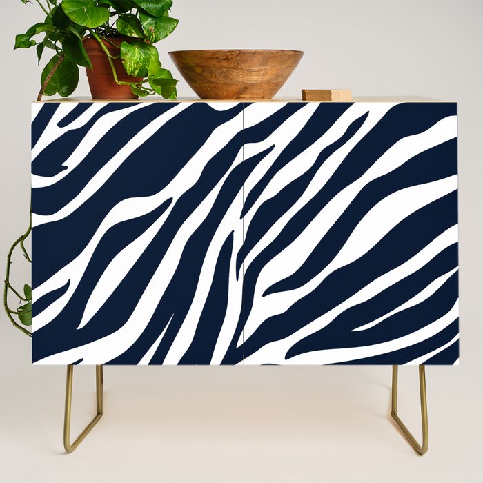 Navy blue zebra print Credenza Gallery Image 1