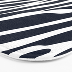 Navy blue zebra print Bath Mat Gallery Image 3