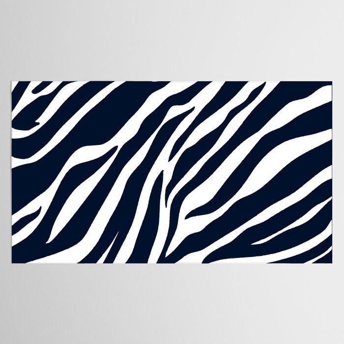 Navy blue zebra print Tablecloth Gallery Image 2