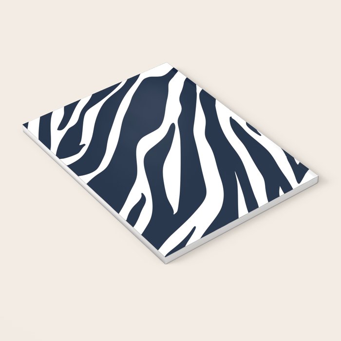 Navy blue zebra print Notebook Gallery Image 3