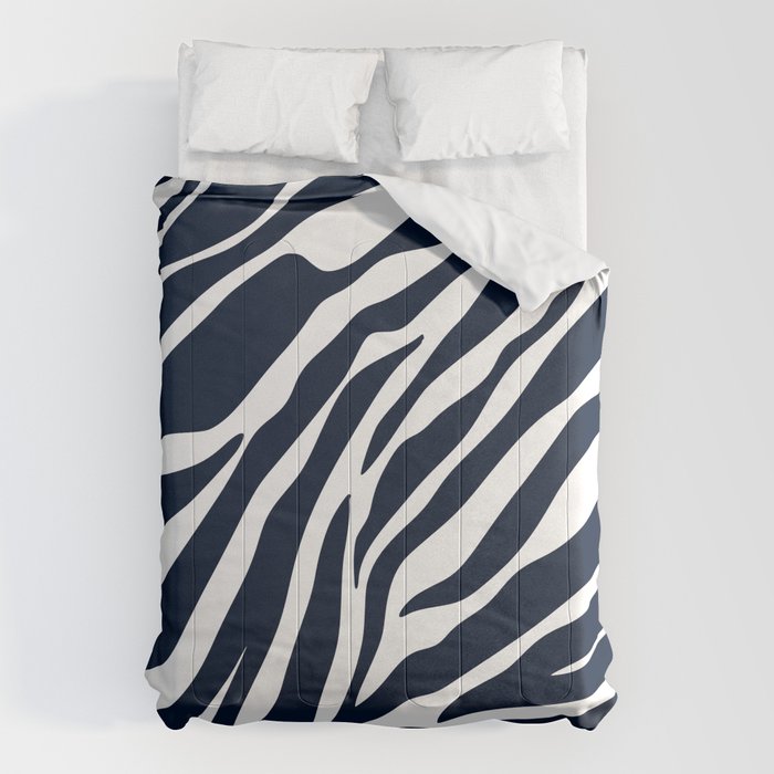Navy blue zebra print Comforter Gallery Image 6