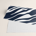 Navy blue zebra print Wrapping Paper Gallery Image 2