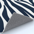 Navy blue zebra print Rug Gallery Image 4