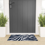 Navy blue zebra print Welcome Mat Gallery Image 3